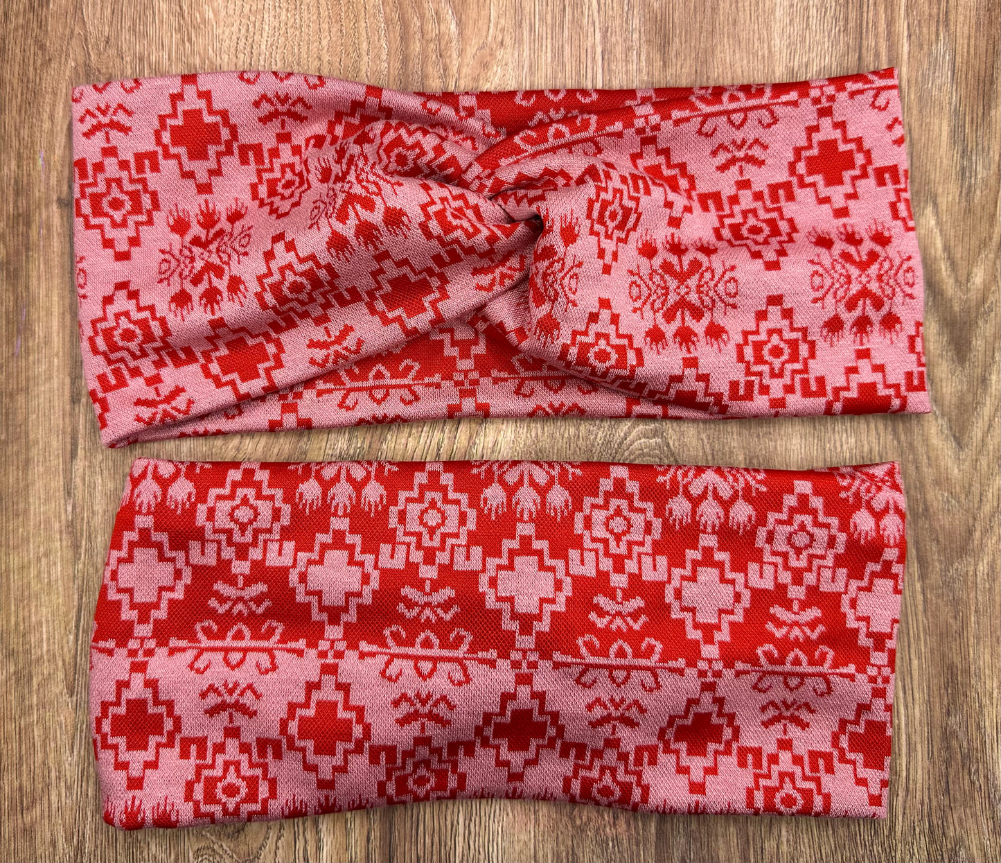 Pink and Red Tribal Headband